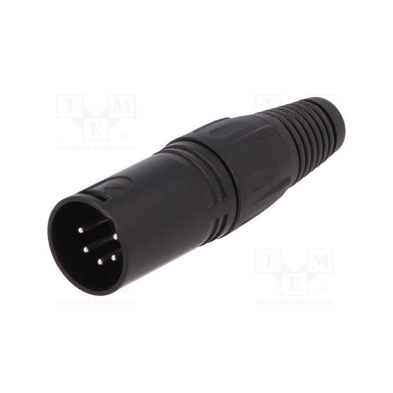 10 pcs : FC6161 - Plug, XLR, male, PIN: 5, straight, for cable, soldering, black, metal