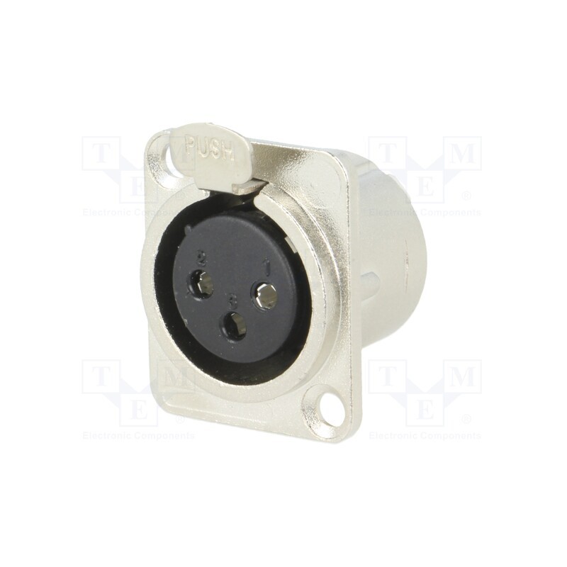 10 pcs : FC61900N - Socket, XLR, female, PIN: 3, soldering, silver, metal, XLR standard