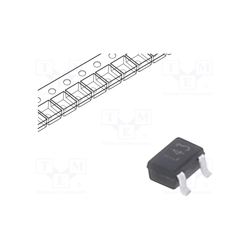 50 pcs : BAT54CW RFG - Diode: Schottky rectifying, SMD, 30V, 0.2A, SOT323