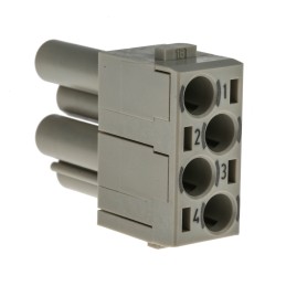 1 pcs - HARTING Heavy Duty Power Connector Module, 40A, Female, Han-Modular Series, 4 Contacts