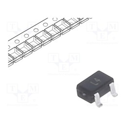 50 pcs : BAT54W RFG - Diode: Schottky rectifying, SMD, 30V, 0.2A, SOT323