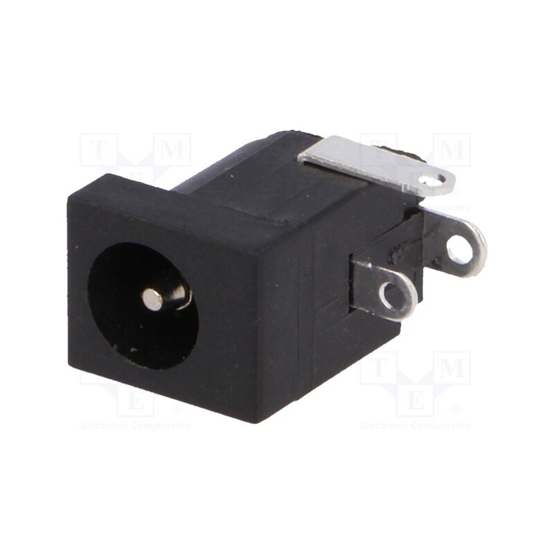 10 pcs : FC681465 (DC-10L) - Socket, DC supply, male, 5.5/2.1÷2.5mm, soldering, black, 5A, 12VDC