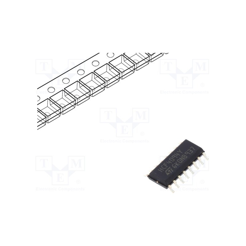 10 pcs : HCF4094YM013TR - IC: digital, shift register, Ch: 8, SMD, SO16, HC, 3÷20VDC, -40÷125°C