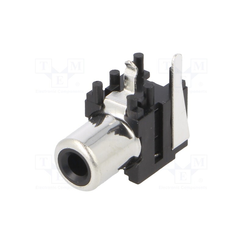 10 pcs : FC68371 - Socket, RCA, female, angled 90°, THT, nickel plated, Marker: black