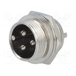 10 pcs : FC684203 - Socket, microphone, male, PIN: 3, for panel mounting