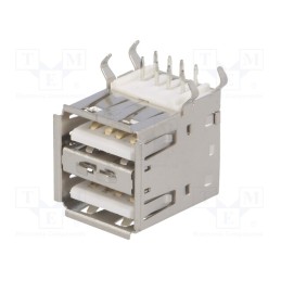 10 pcs : FCK002A - Socket, USB A, on PCBs, THT, angled 90°, double