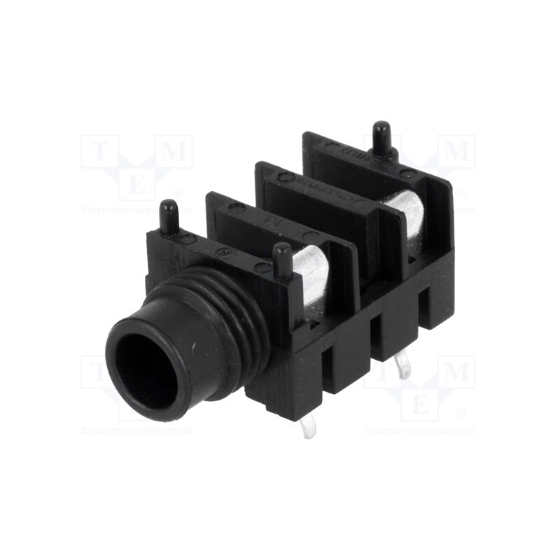 10 pcs : FCR11105 - Socket, Jack 6,3mm, female, mono, ways: 2, angled 90°, THT, S1