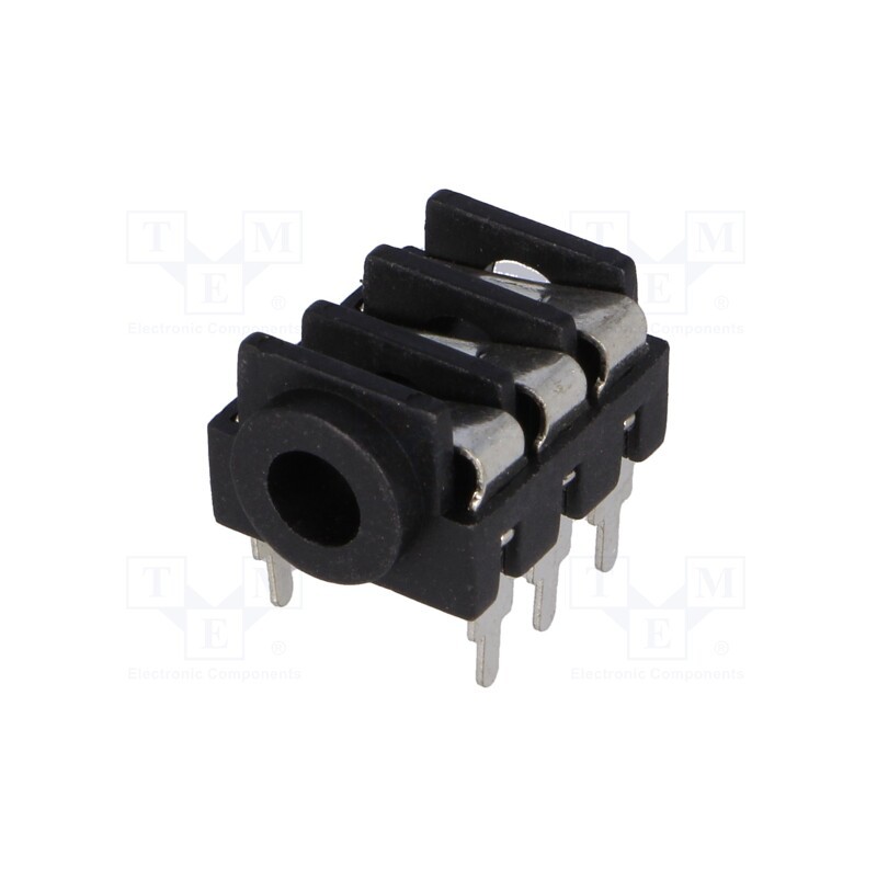 10 pcs : FCR1295 - Socket, Jack 3,5mm, female, stereo, ways: 3, THT, Des: on/off switch