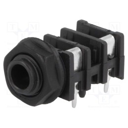 10 pcs : FCR50055 - Socket, Jack 6,3mm, female, mono,with earthing, ways: 2, THT, S1