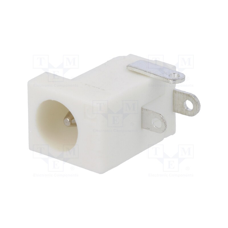 10 pcs : FCR681466 - Socket, DC supply, male, 5.5/2.1÷2.5mm, soldering, white, 5A, 12VDC