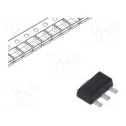 20 pcs : AP7381-50Y-13 - IC: voltage regulator, LDO,linear,fixed, 5V, 0.15A, SOT89, SMD