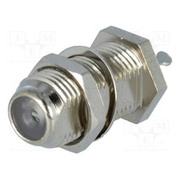 10 pcs : F-F215D/D - Socket, F, female, straight, soldering, for panel mounting