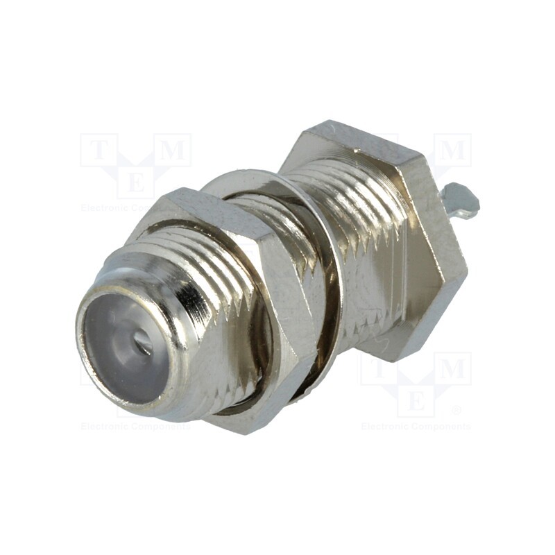 10 pcs : F-F215D/D - Socket, F, female, straight, soldering, for panel mounting