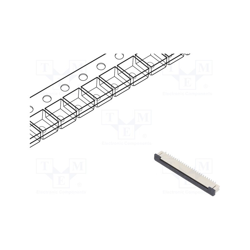 10 pcs : FFC2A32-50-T - Connector: FFC/FPC, vertical, PIN: 50, ZIF, SMT, 30V, 0.5A, tinned