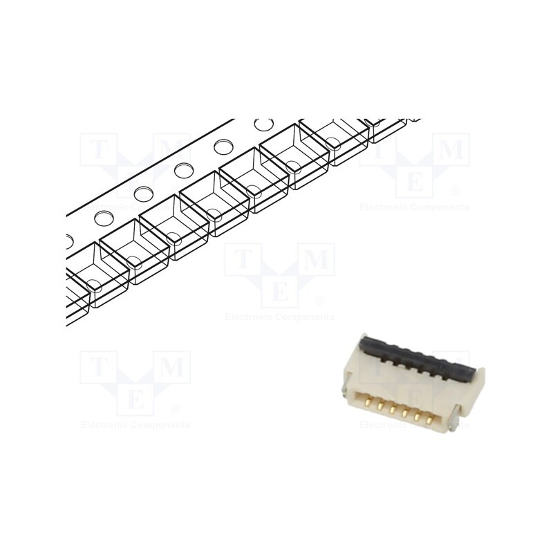 20 pcs : FFC2B28-06-G - Connector: FFC/FPC, horizontal, PIN: 6, ZIF, SMT, 30V, 0.4A, -25÷85°C