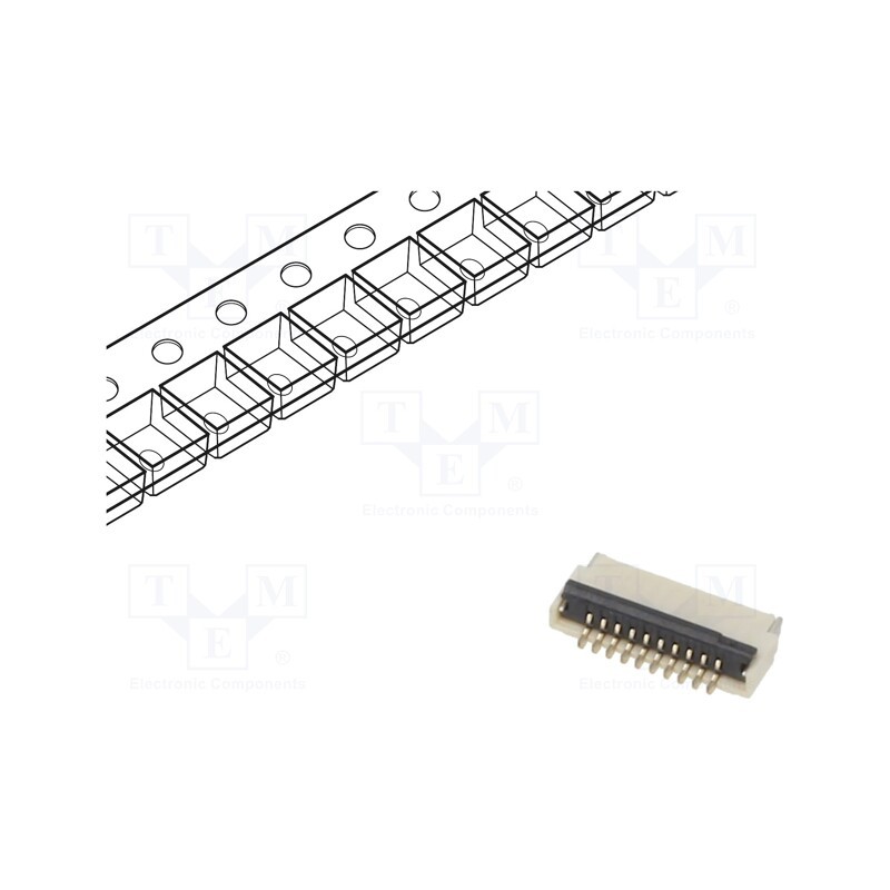 20 pcs : FFC2B28-10-G - Connector: FFC/FPC, horizontal, PIN: 10, ZIF, SMT, 30V, 0.4A, H: 1mm