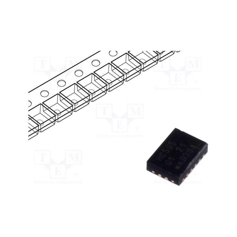 10 pcs : 74HC595BQ,115 - IC: digital, CMOS, SMD, DHVQFN16, 2÷6VDC, HC, -40÷125°C,
