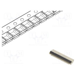 20 pcs : FFC2B28-20-G - Connector: FFC/FPC, horizontal, PIN: 20, ZIF, SMT, 30V, 0.4A, H: 1mm