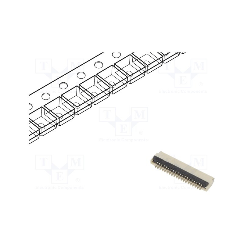 20 pcs : FFC2B28-20-G - Connector: FFC/FPC, horizontal, PIN: 20, ZIF, SMT, 30V, 0.4A, H: 1mm