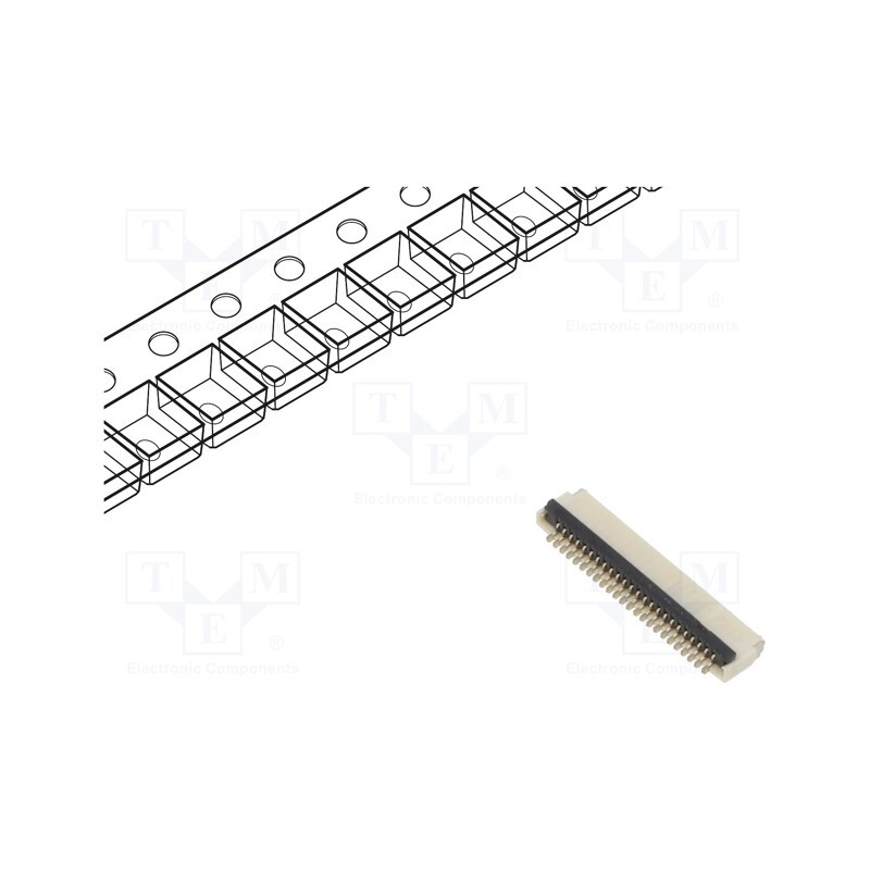 20 pcs : FFC2B28-24-G - Connector: FFC/FPC, horizontal, PIN: 24, ZIF, SMT, 30V, 0.4A, H: 1mm