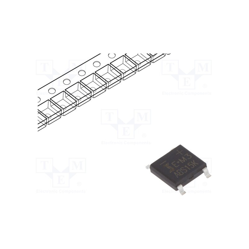 50 pcs : ABS15K - Bridge rectifier: single-phase, Urmax: 800V, If: 1.6A, Ifsm: 50A