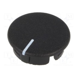 10 pcs : A4113100 - Cap, ABS, black, push-in, Pointer: white, round, A2513,A2613