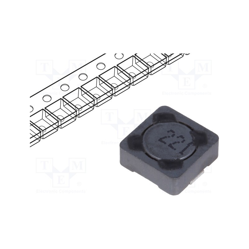 20 pcs : PCS73MT221 - Inductor: wire, SMD, 220uH, 350mA, 1.65Ω, ±20%, 7.3x7.3x3.4mm