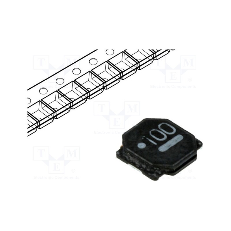 50 pcs : WLPN505010M100PB - Inductor: wire, SMD, 10uH, 900mA, 0.25Ω, ±20%, 4.9x4.9x1mm