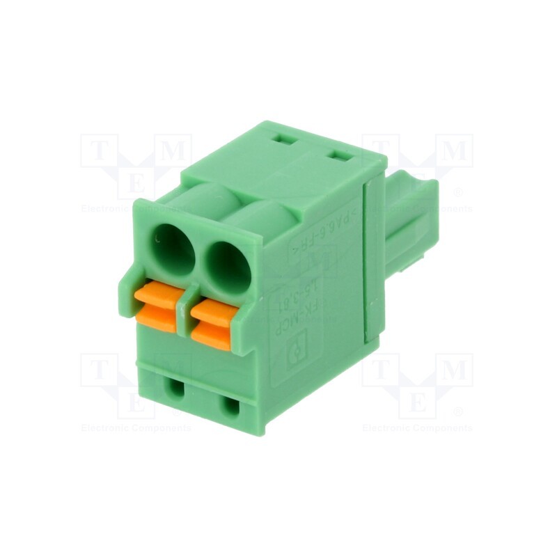 10 pcs : FK-MCP 1,5/ 2-ST-3,81 - 1851041 - Pluggable terminal block, 3.81mm, ways: 2, straight, plug, female