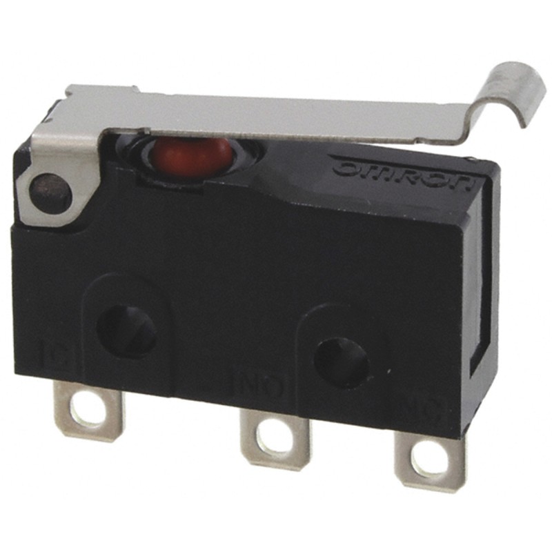 1 pcs - Omron Simulated Roller Lever Micro Switch, Solder Terminal, 100 mA @ 30 V dc, SPDT, IP67
