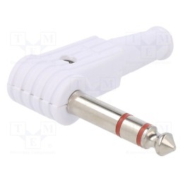 10 pcs : FM1106W - Plug, Jack 6,3mm, male, stereo, ways: 3, angled 90°, for cable