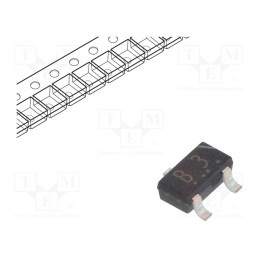 20 pcs : 1SS184(TE85L,F) - Diode: switching, SMD, 85V, 100mA, 4ns, SOT346, Ufmax: 1.2V, Ifsm: 2A