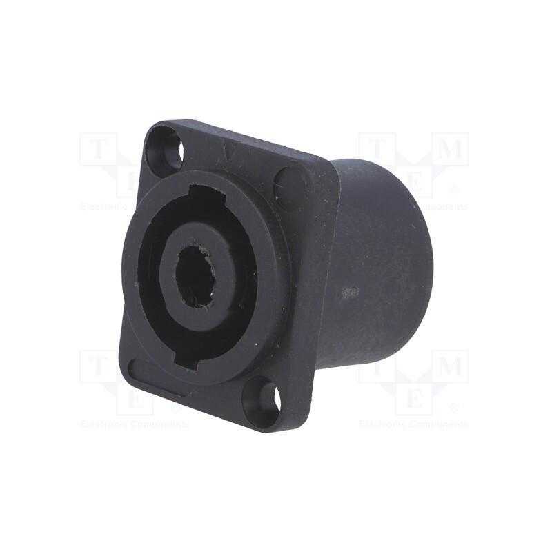 10 pcs : FM1270 - Socket, loudspeaker, male, with flange, PIN: 4, for panel mounting