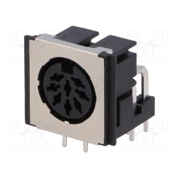 10 pcs : FM6728 - Socket, DIN, female, shielded, PIN: 8, Layout: 270°, angled 90°, THT