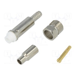 10 pcs : FME-008 - Plug, FME, female, straight, RG174, push-in,crimped, for cable