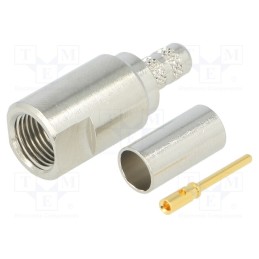 10 pcs : FME1121A3-NT3G-1-50 - Plug, FME, male, straight, crimped, for cable, Insulation: PTFE, 50Ω