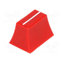 10 pcs : CS2 TYPE B RED - Knob: slider, red, 20x14x13mm, Width shaft 3/4mm, plastic