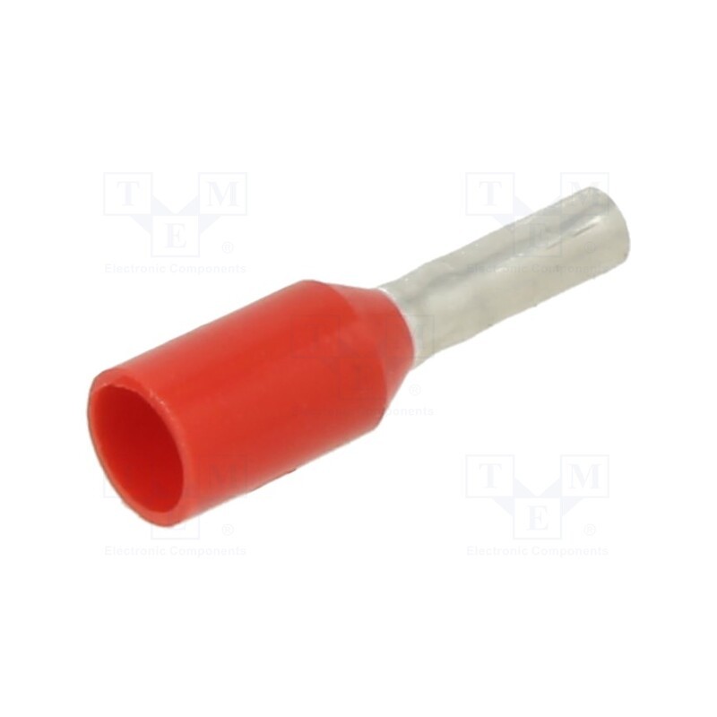20 pcs : FSD77-6-D - Tip: bootlace ferrule, insulated, copper, 1mm2, 6mm, tinned, red
