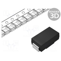 50 pcs : SK16TR - Diode: Schottky rectifying, SMD, 60V, 1A, SMB,