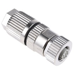 50 pcs - HARTING Circular Connector, 4 Contacts, Cable Mount, M12 Connector, Socket, Female, IP67, M12 Series