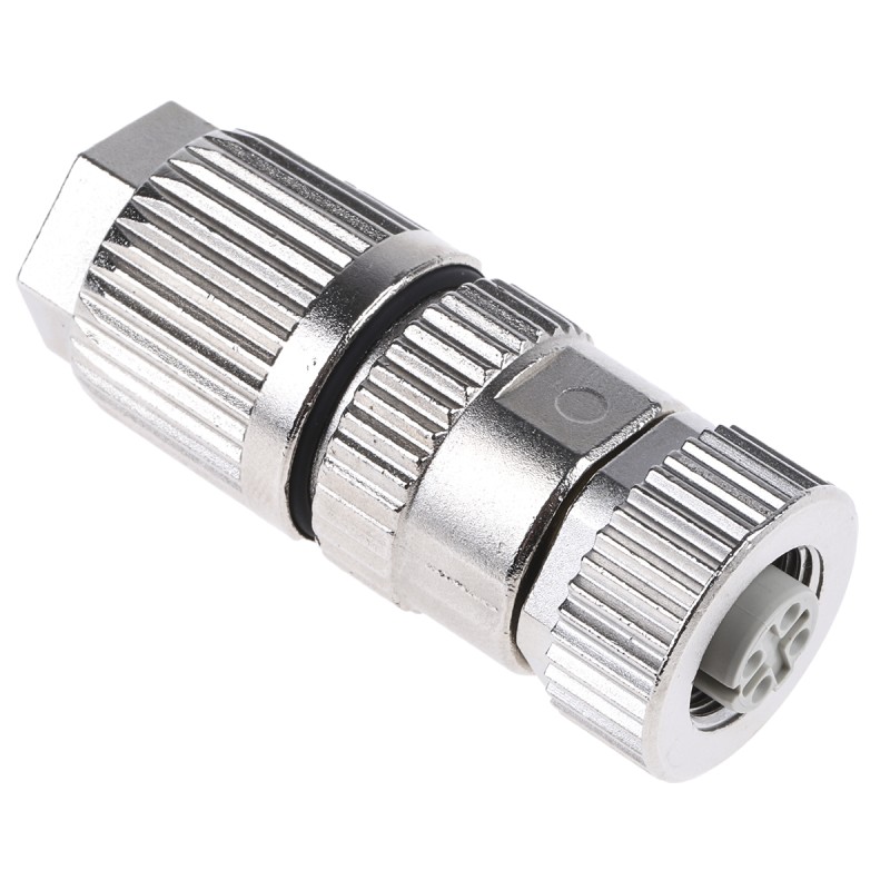 50 pcs - HARTING Circular Connector, 4 Contacts, Cable Mount, M12 Connector, Socket, Female, IP67, M12 Series