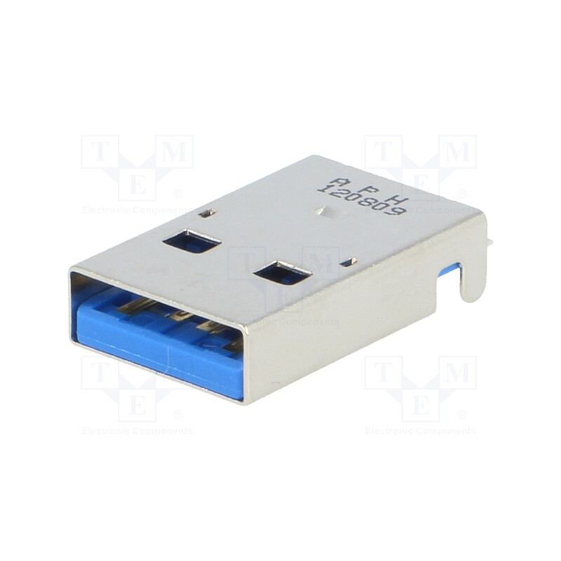 10 pcs : GSB316441CEU - Plug, USB A, on PCBs, SMT, horizontal, USB 3.0, gold-plated