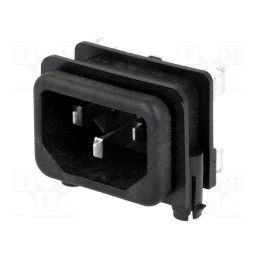 10 pcs : GSF1.2202.31 - Connector: AC supply, socket, male, 10A, 250VAC, IEC 60320, C14 (E)