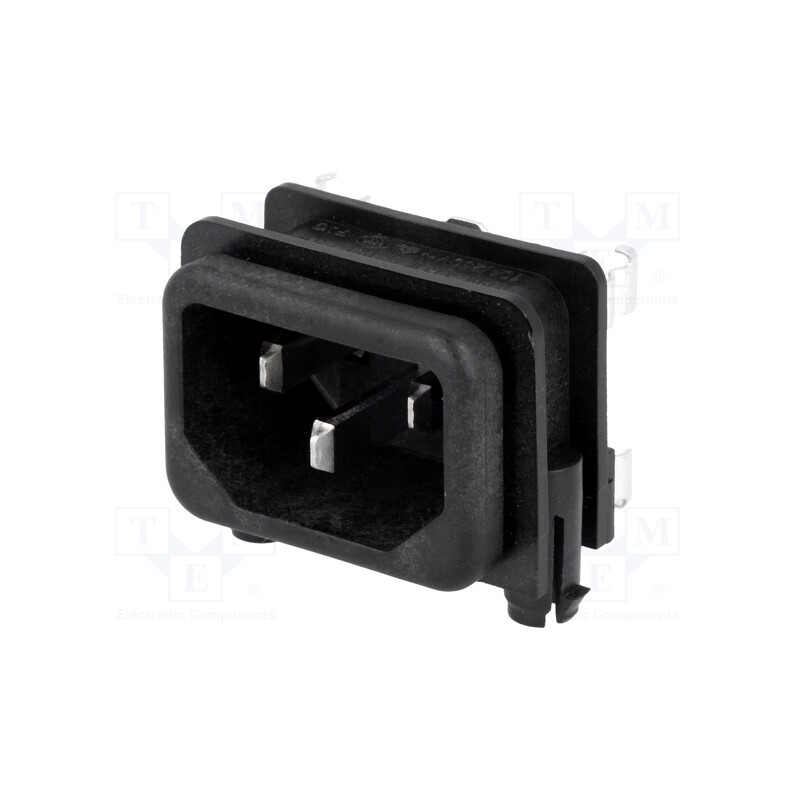 10 pcs : GSF1.2202.31 - Connector: AC supply, socket, male, 10A, 250VAC, IEC 60320, C14 (E)