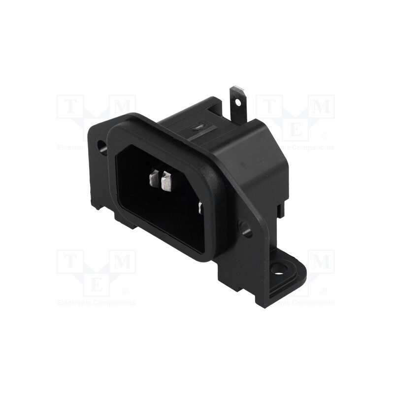 10 pcs : GSP1.8101.1 - Connector: AC supply, socket, male, 10A, 250VAC, IEC 60320, C14 (E)