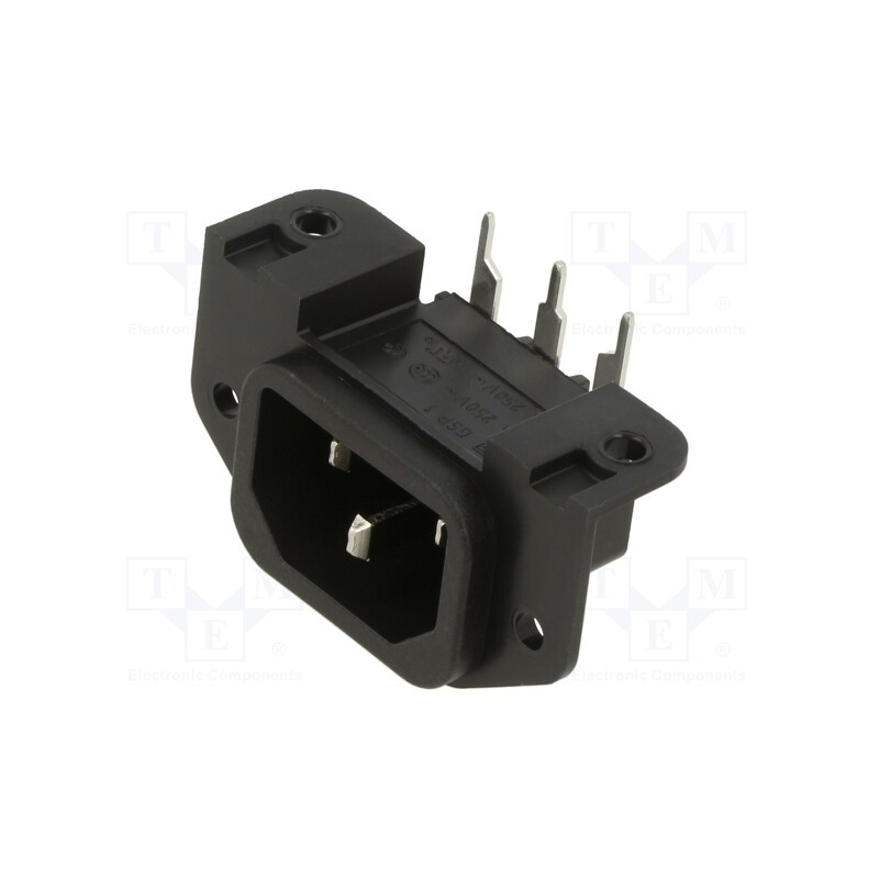 10 pcs : GSP1.8103.1 - Connector: AC supply, socket, male, 10A, 250VAC, IEC 60320, C14 (E)