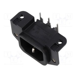 10 pcs : GSP1.8401.1 - Connector: AC supply, socket, male, 10A, 250VAC, IEC 60320, C14 (E)