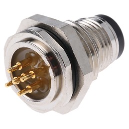 1 pcs - Brad from Molex Circular Connector, 5 Contacts, PCB Mount, M12 Connector, Plug, Male, IP69K, Ultra-Lock Series