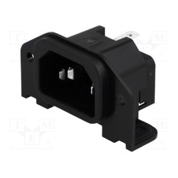 10 pcs : GSP1.9113.1 - Connector: AC supply, socket, male, 10A, 250VAC, IEC 60320, C14 (E)