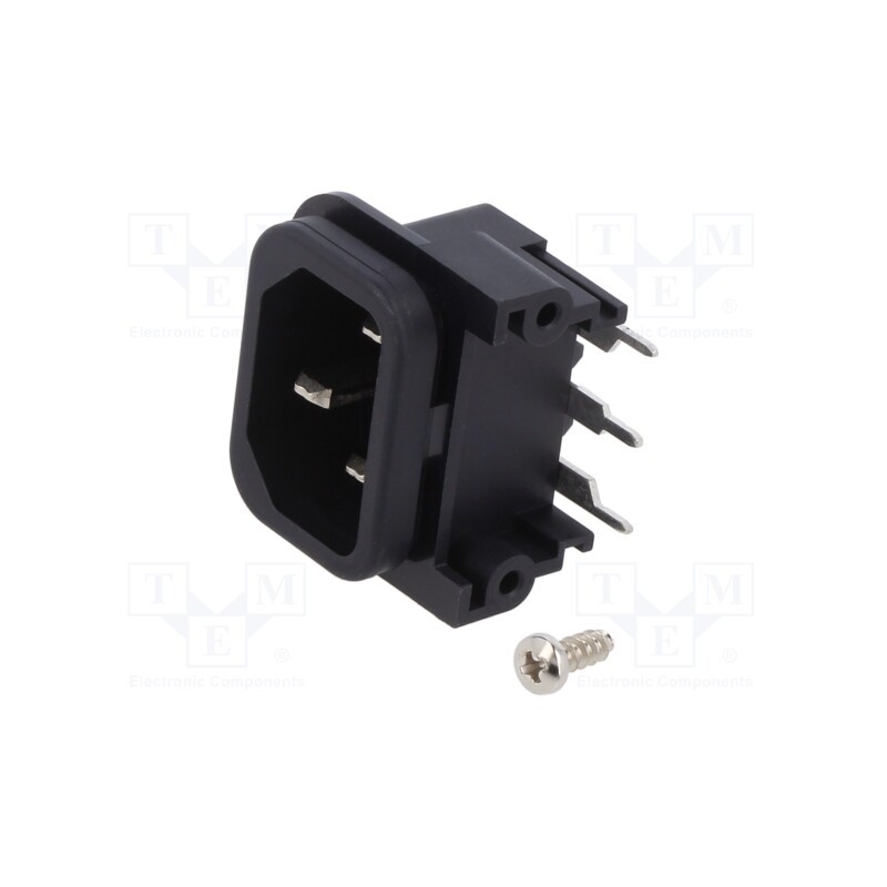 10 pcs : GSP2.8101.13 - Connector: AC supply, socket, male, 10A, 250VAC, IEC 60320, C14 (E)